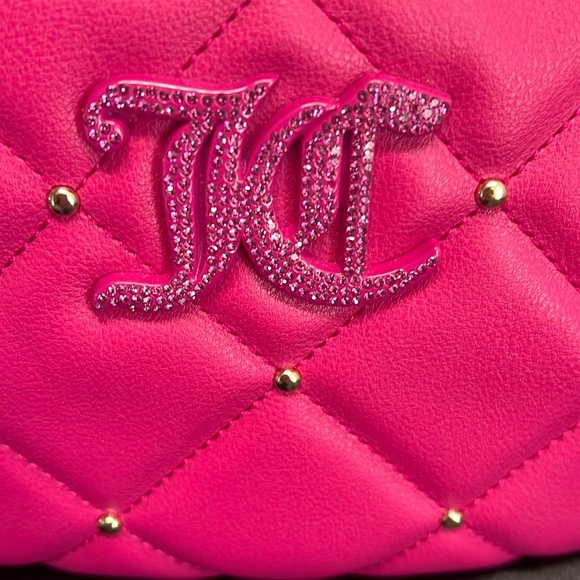 Juicy Couture | Raspberry Tart Pink Nag w/ Crossbody & Iconic Logo Bag Charm - Picture 8 of 9